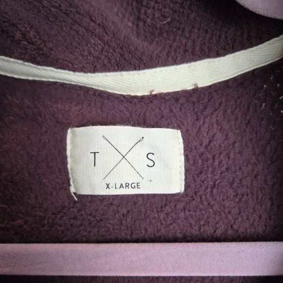 Men's Thread and Supply T-Snap Fleece Pullover Sweater Burgandy XL - Picture 3 of 6